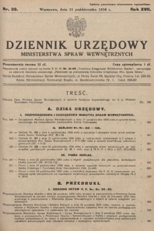Dziennik Urzędowy Ministerstwa Spraw Wewnętrznych. 1934, nr 30
