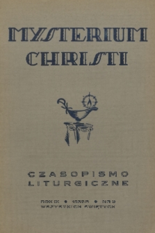 Mysterium Christi : czasopismo liturgiczne. R. 9, 1938, nr 9