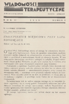 Wiadomości Terapeutyczne. R. 2, 1930, nr 2