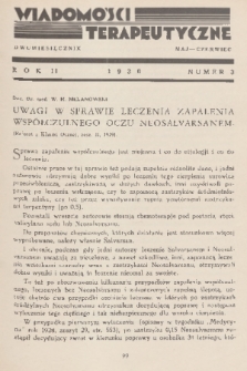 Wiadomości Terapeutyczne. R. 2, 1930, nr 3