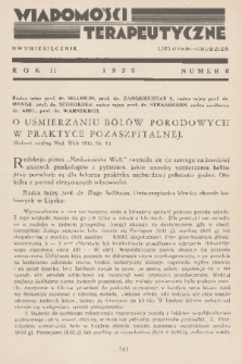 Wiadomości Terapeutyczne. R. 2, 1930, nr 6