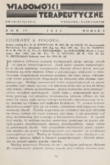 Wiadomości Terapeutyczne. R. 3, 1931, nr 5