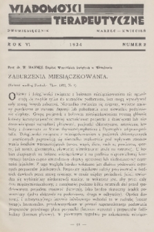 Wiadomości Terapeutyczne. R. 6, 1934, nr 2