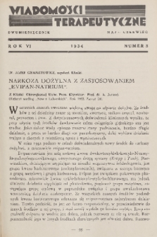 Wiadomości Terapeutyczne. R. 6, 1934, nr 3