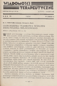 Wiadomości Terapeutyczne. R. 6, 1934, nr 4
