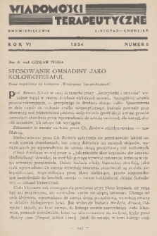 Wiadomości Terapeutyczne. R. 6, 1934, nr 6