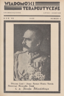 Wiadomości Terapeutyczne. R. 7, 1935, nr 4