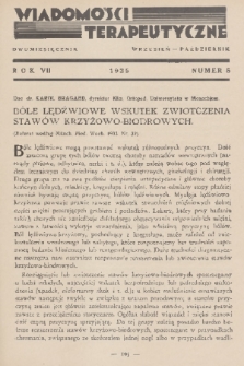 Wiadomości Terapeutyczne. R. 7, 1935, nr 5