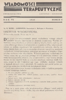 Wiadomości Terapeutyczne. R. 7, 1935, nr 6