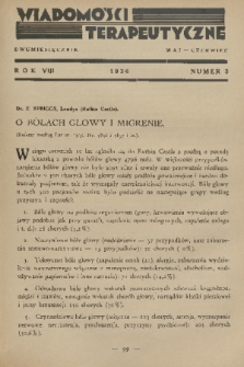 Wiadomości Terapeutyczne. R. 8, 1936, nr 3