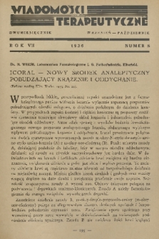 Wiadomości Terapeutyczne. R. 8, 1936, nr 5