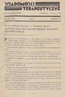 Wiadomości Terapeutyczne. R. 8, 1937, nr 2