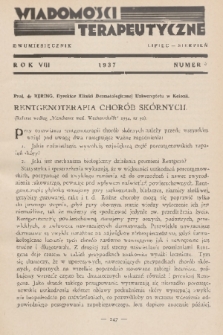 Wiadomości Terapeutyczne. R. 8, 1937, nr 4