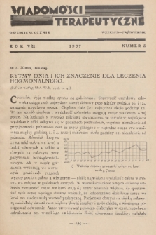 Wiadomości Terapeutyczne. R. 8, 1937, nr 5