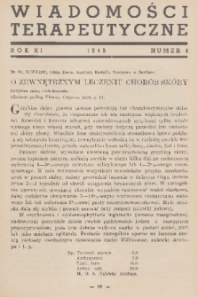 Wiadomości Terapeutyczne. R. 11, 1940, nr 4