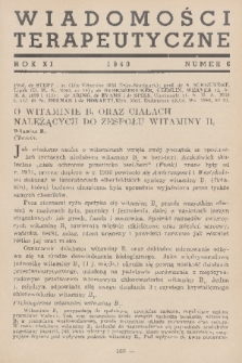 Wiadomości Terapeutyczne. R. 11, 1940, nr 6