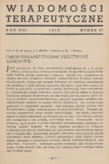 Wiadomości Terapeutyczne. R. 13, 1942, nr 6-7