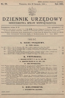 Dziennik Urzędowy Ministerstwa Spraw Wewnętrznych. 1934, nr 33