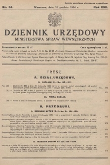 Dziennik Urzędowy Ministerstwa Spraw Wewnętrznych. 1934, nr 34