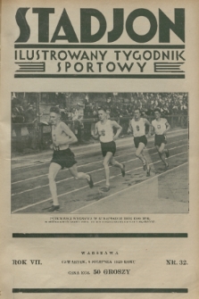 Stadjon : ilustrowany tygodnik sportowy. R. 7, 1929, nr 32