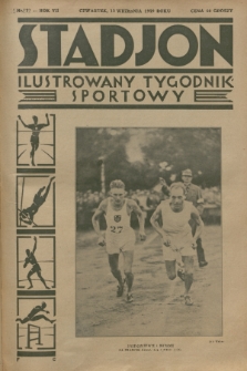 Stadjon : ilustrowany tygodnik sportowy. R. 7, 1929, nr 37