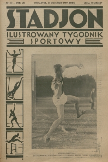Stadjon : ilustrowany tygodnik sportowy. R. 7, 1929, nr 38