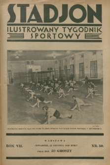 Stadjon : ilustrowany tygodnik sportowy. R. 7, 1929, nr 50