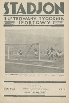 Stadjon : ilustrowany tygodnik sportowy. R. 8, 1930, nr 8