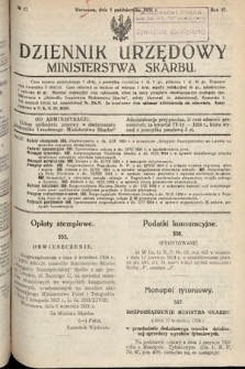 Dziennik Urzędowy Ministerstwa Skarbu. 1924, nr 27