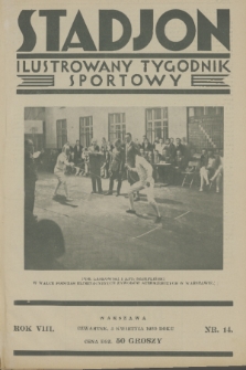 Stadjon : ilustrowany tygodnik sportowy. R. 8, 1930, nr 14