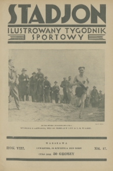 Stadjon : ilustrowany tygodnik sportowy. R. 8, 1930, nr 17