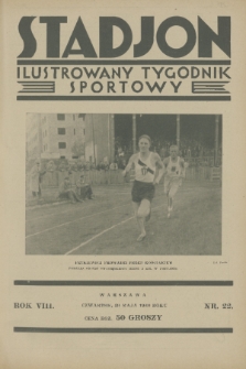 Stadjon : ilustrowany tygodnik sportowy. R. 8, 1930, nr 22