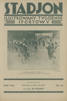 Stadjon : ilustrowany tygodnik sportowy. R. 8, 1930, nr 28