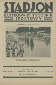 Stadjon : ilustrowany tygodnik sportowy. R. 8, 1930, nr 30