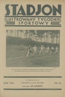Stadjon : ilustrowany tygodnik sportowy. R. 8, 1930, nr 31
