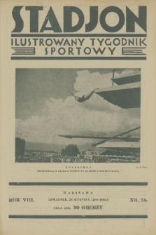 Stadjon : ilustrowany tygodnik sportowy. R. 8, 1930, nr 35