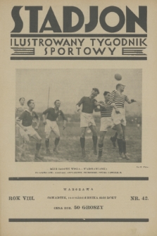 Stadjon : ilustrowany tygodnik sportowy. R. 8, 1930, nr 42