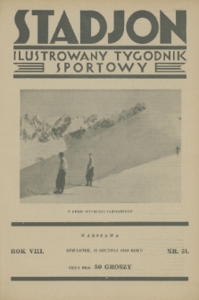 Stadjon : ilustrowany tygodnik sportowy. R. 8, 1930, nr 51