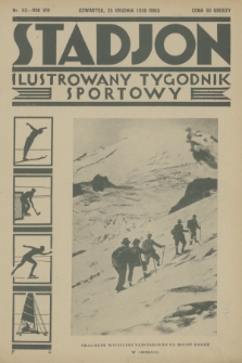 Stadjon : ilustrowany tygodnik sportowy. R. 8, 1930, nr 52