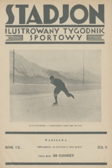 Stadjon : ilustrowany tygodnik sportowy. R. 9, 1931, nr 5