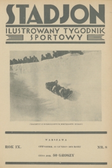 Stadjon : ilustrowany tygodnik sportowy. R. 9, 1931, nr 8