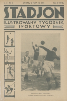 Stadjon : ilustrowany tygodnik sportowy. R. 9, 1931, nr 11