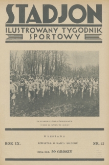 Stadjon : ilustrowany tygodnik sportowy. R. 9, 1931, nr 12