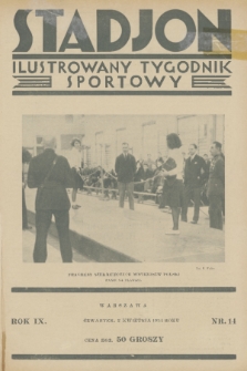 Stadjon : ilustrowany tygodnik sportowy. R. 9, 1931, nr 14