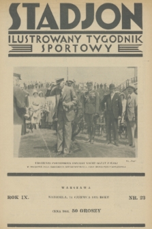 Stadjon : ilustrowany tygodnik sportowy. R. 9, 1931, nr 23