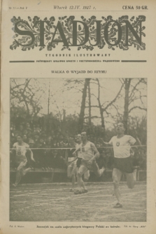 Stadjon : tygodnik ilustrowany poświęcony sprawom sportu i przysposobienia wojskowego. R. 5, 1927, nr 15