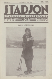 Stadjon : tygodnik ilustrowany : wychowanie fizyczne, sport, przysposobienie wojskowe. R. 6, 1928, nr 4