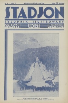 Stadjon : tygodnik ilustrowany : wychowanie fizyczne, sport, przysposobienie wojskowe. R. 6, 1928, nr 8