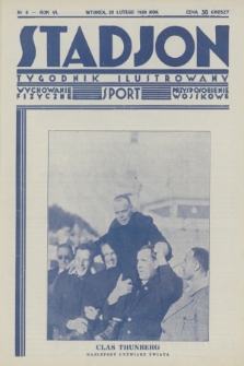 Stadjon : tygodnik ilustrowany : wychowanie fizyczne, sport, przysposobienie wojskowe. R. 6, 1928, nr 9