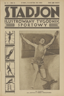 Stadjon : ilustrowany tygodnik sportowy. R. 6, 1928, nr 15